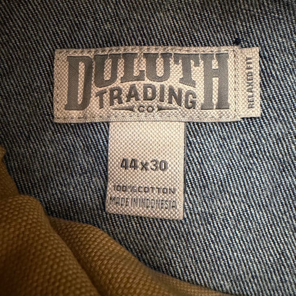 Duluth Trading Co Mens Relaxed Fit Blue Jeans 44x30 100% Cotton Dark Wash Denim - Picture 4 of 6